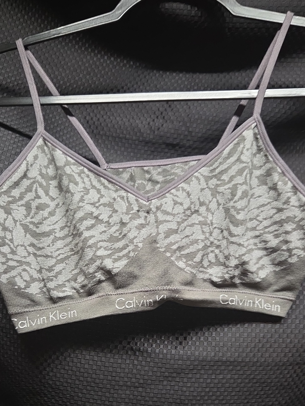 Calvin Klein Gray Animal  Print Bralette size M
